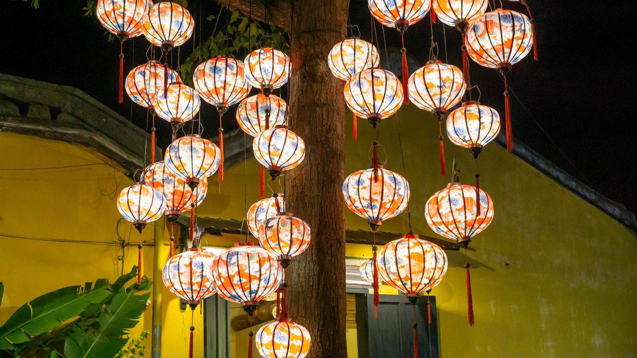 Wallpaper chinese lanterns, lighting, light, tradition, decor