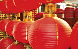 Preview wallpaper chinese lanterns, red, paper