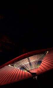 Preview wallpaper chinese umbrella, red, glow, dark