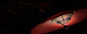 Preview wallpaper chinese umbrella, red, glow, dark