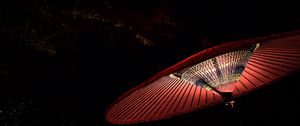 Preview wallpaper chinese umbrella, red, glow, dark