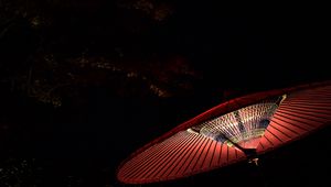 Preview wallpaper chinese umbrella, red, glow, dark