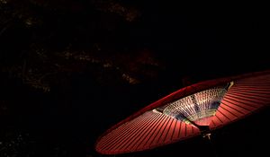 Preview wallpaper chinese umbrella, red, glow, dark