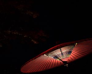 Preview wallpaper chinese umbrella, red, glow, dark