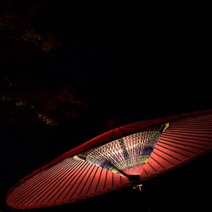 Preview wallpaper chinese umbrella, red, glow, dark