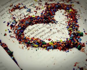 Preview wallpaper chips, colorful, heart, love, book, text
