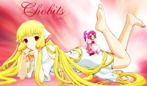 Preview wallpaper chobits, girl, blond, pose, legs
