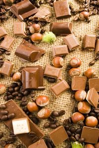 Preview wallpaper chocolate, nuts, coffee, tiles, grades