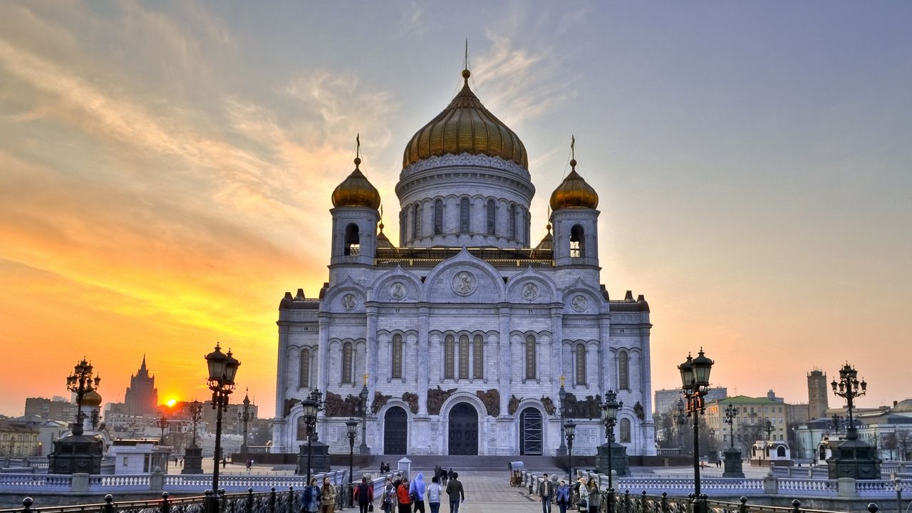 Wallpaper christ the savior cathedral, moscow, white stone, building, russia