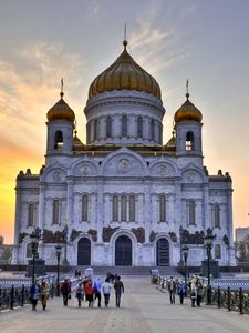 Preview wallpaper christ the savior cathedral, moscow, white stone, building, russia
