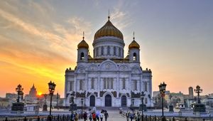 Preview wallpaper christ the savior cathedral, moscow, white stone, building, russia