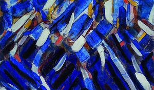 Preview wallpaper christian rohlfs, abstraction, blue mountain, oil, canvas