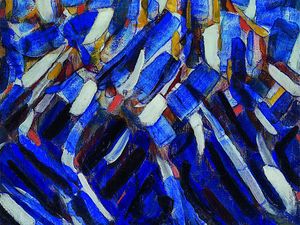 Preview wallpaper christian rohlfs, abstraction, blue mountain, oil, canvas
