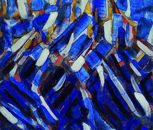 Preview wallpaper christian rohlfs, abstraction, blue mountain, oil, canvas