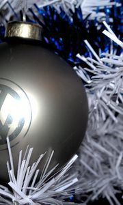 Preview wallpaper christmas, ball, spruce, branch