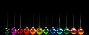Preview wallpaper christmas balls, new year, christmas, black background