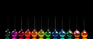 Preview wallpaper christmas balls, new year, christmas, black background