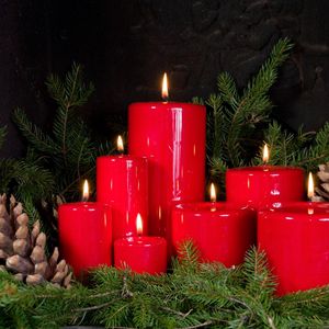 Preview wallpaper christmas candles, bumps, twigs, pine needles