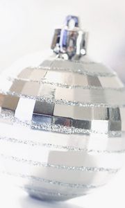 Preview wallpaper christmas decorations, ball, glitter, silver, closeup