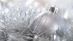 Preview wallpaper christmas decorations, ball, glitter, tinsel, silver