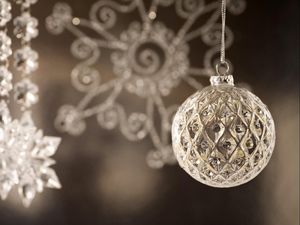 Preview wallpaper christmas decorations, balloon, rocks, snowflakes, beautiful