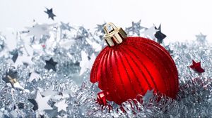 Preview wallpaper christmas decorations, balloon, tinsel, stars, new year, attributes