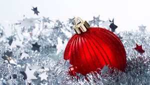 Preview wallpaper christmas decorations, balloon, tinsel, stars, new year, attributes