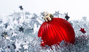 Preview wallpaper christmas decorations, balloon, tinsel, stars, new year, attributes