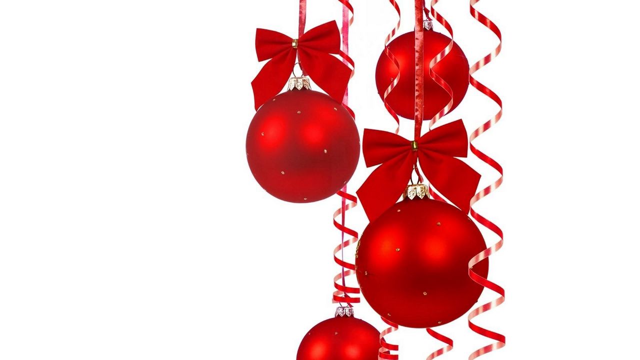 Wallpaper christmas decorations, balloons, bows, ribbons, beautiful, celebration, christmas, new year