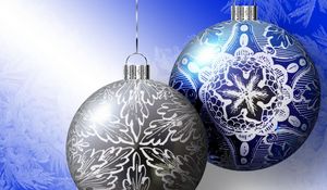 Preview wallpaper christmas decorations, balloons, couple, patterns, close-up