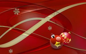 Preview wallpaper christmas decorations, balloons, couple, snowflakes