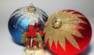 Preview wallpaper christmas decorations, balloons, couple, bell, holiday, attributes