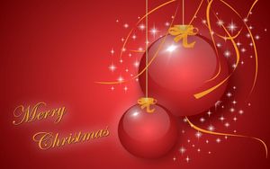 Preview wallpaper christmas decorations, balloons, couple, flickering, christmas