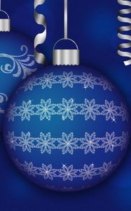 Preview wallpaper christmas decorations, balloons, couple, blue, ribbon, christmas