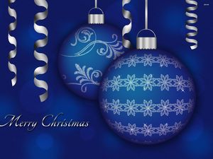 Preview wallpaper christmas decorations, balloons, couple, blue, ribbon, christmas