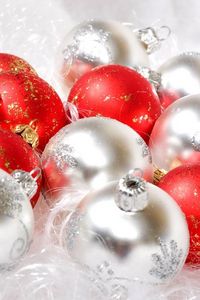 Preview wallpaper christmas decorations, balloons, different, bright, sparkles