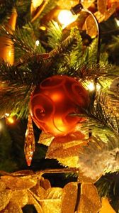 Preview wallpaper christmas decorations, balloons, garlands, ornaments, holiday, tree