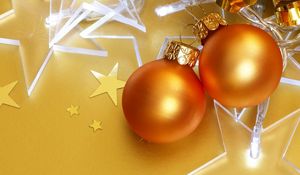 Preview wallpaper christmas decorations, balloons, gold, stars, attributes, holiday