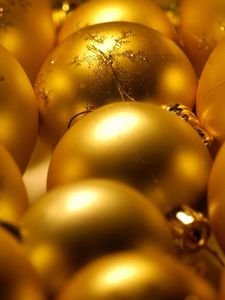 Preview wallpaper christmas decorations, balloons, gold, glitter