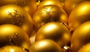 Preview wallpaper christmas decorations, balloons, gold, glitter