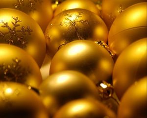 Preview wallpaper christmas decorations, balloons, gold, glitter