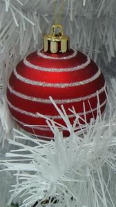 Preview wallpaper christmas decorations, balloons, steam, branches, tree, close-up
