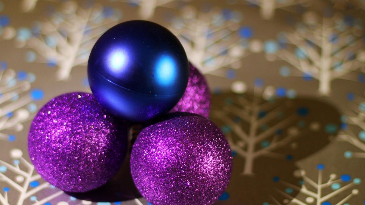 Wallpaper christmas decorations, balls, sequins, surface, shadow