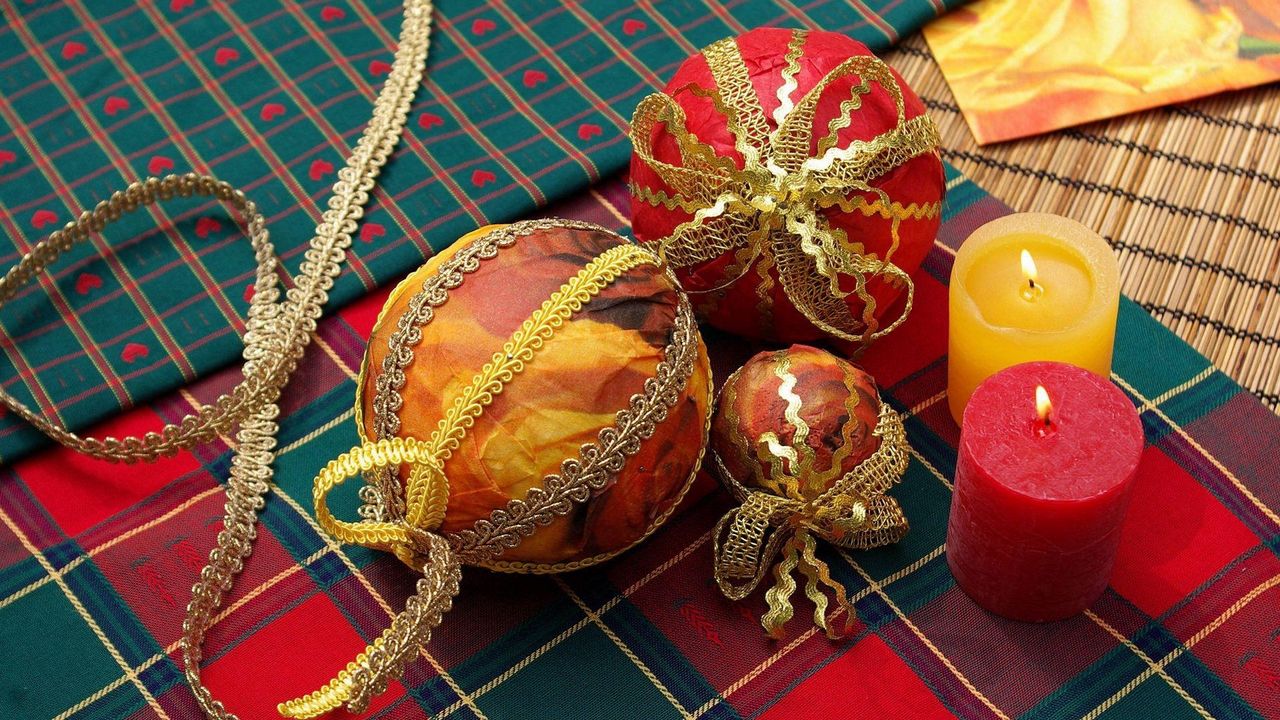 Wallpaper christmas decorations, candles, cloth, tapes, training, holiday