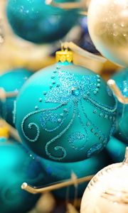 Preview wallpaper christmas decorations, christmas, new year, balls, patterns