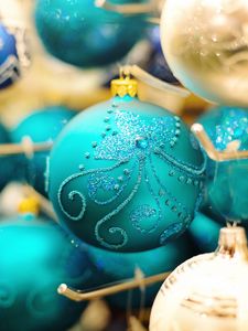 Preview wallpaper christmas decorations, christmas, new year, balls, patterns