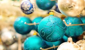 Preview wallpaper christmas decorations, christmas, new year, balls, patterns