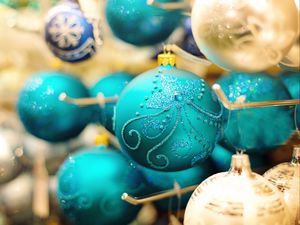 Preview wallpaper christmas decorations, christmas, new year, balls, patterns