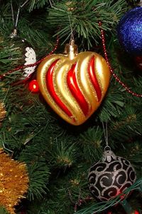 Preview wallpaper christmas decorations, christmas tree, tinsel, garland, holiday, new year