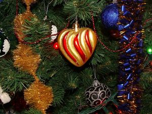 Preview wallpaper christmas decorations, christmas tree, tinsel, garland, holiday, new year